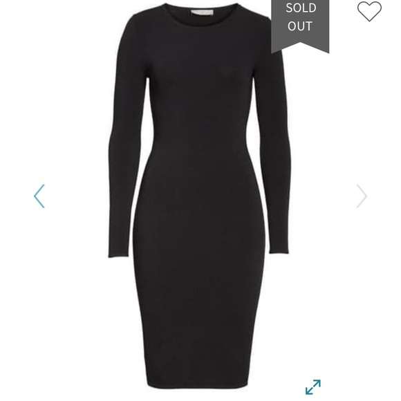 NWT VINCE black stretchy midi bodycon knit dress - Picture 4 of 7